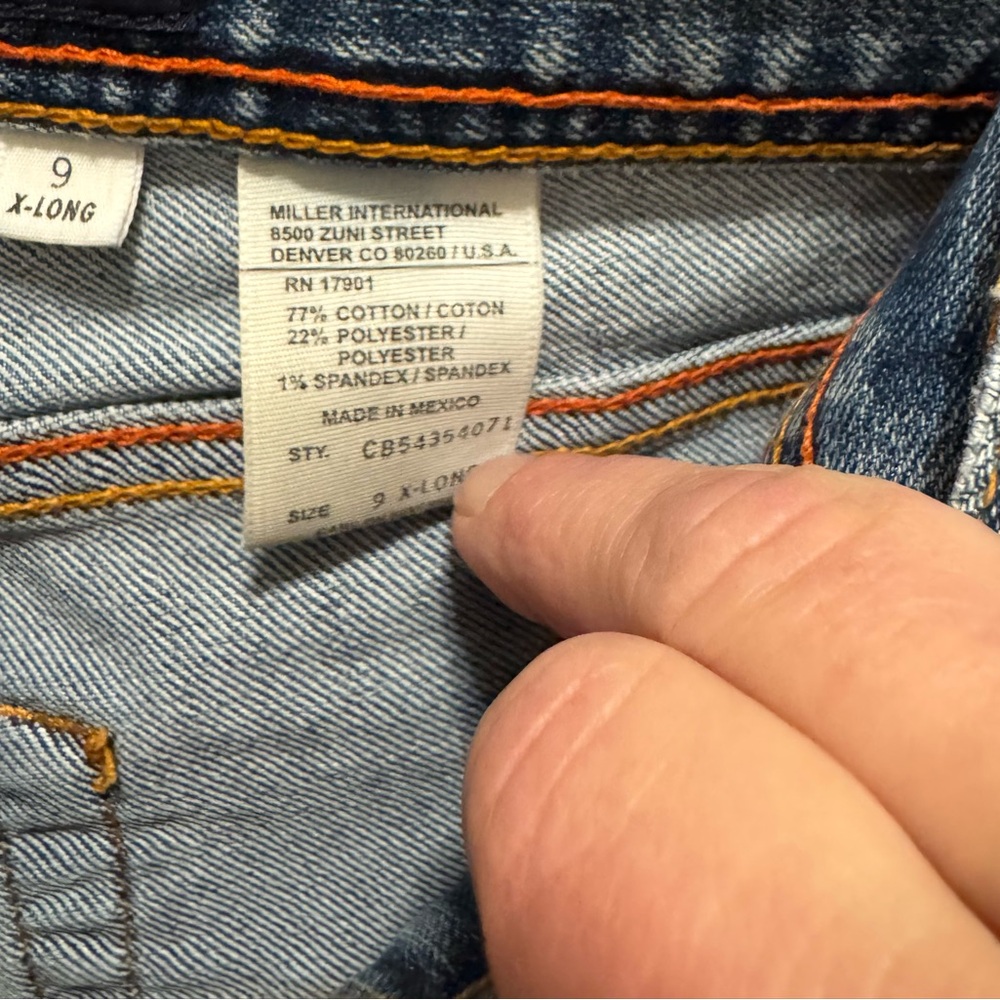 Preowned Cruel Girl Women's Straight Leg Blue Jeans Size 9 XLong Item #PHK7271 - Picture 3 of 4